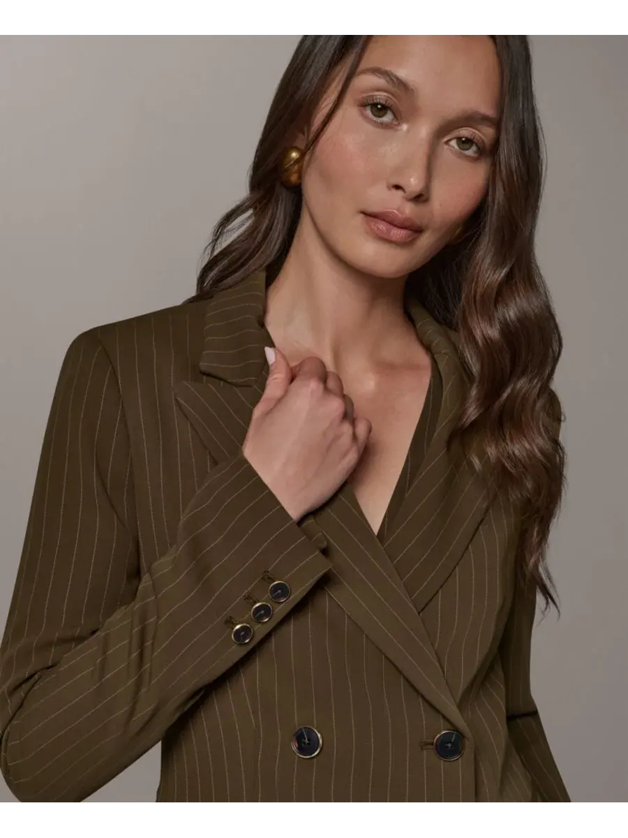 Женский пиджак с лацканами Donna Karan New York — изображение 4 из 13, оливковый