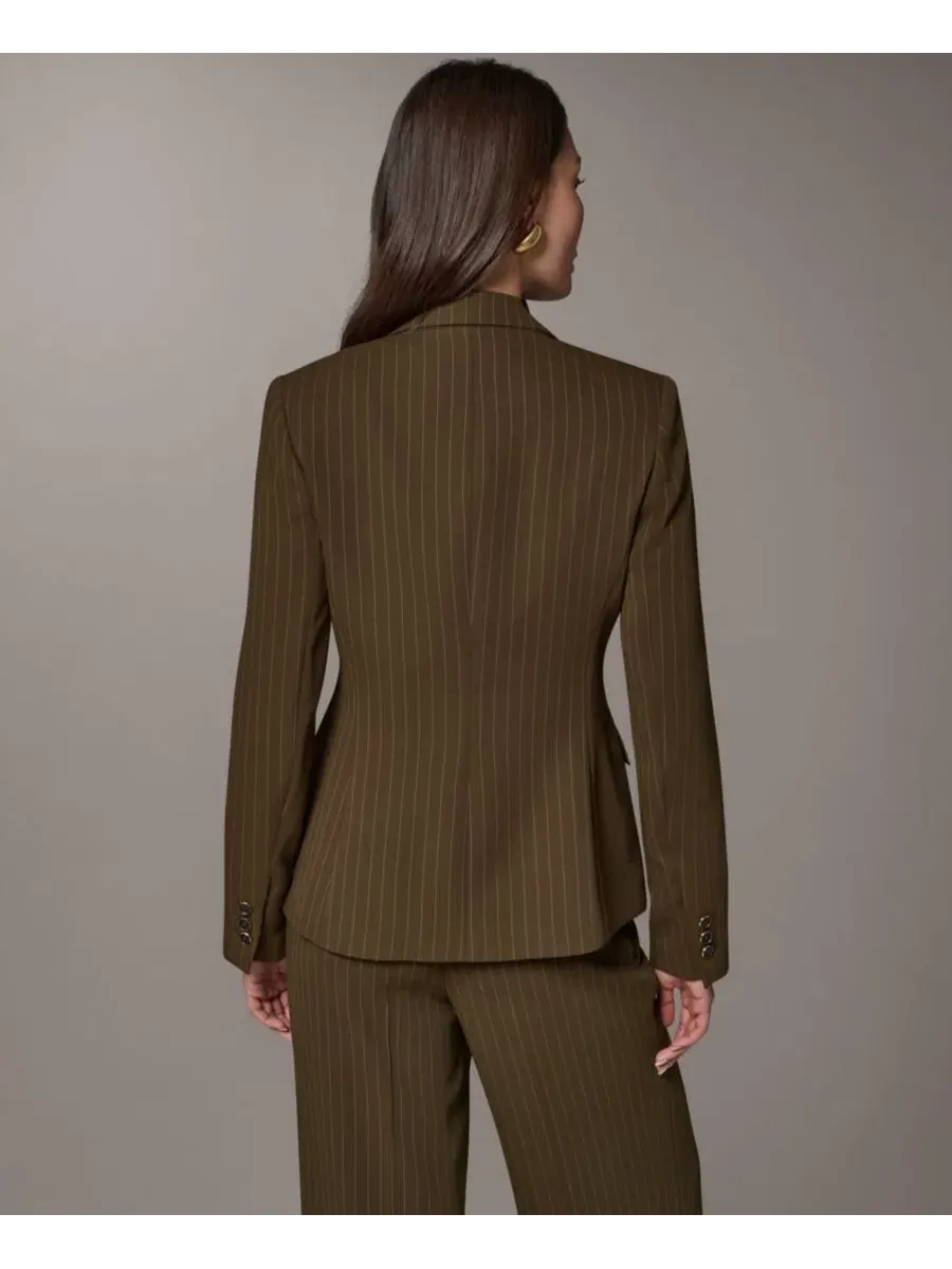 Женский пиджак с лацканами Donna Karan New York — изображение 5 из 13, оливковый