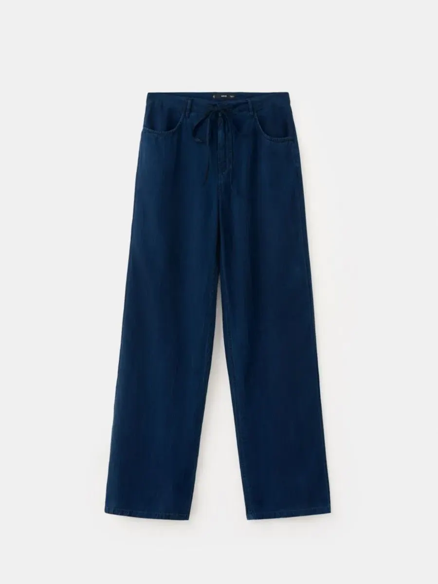 Джинсовые брюки с поясом-бантом Bow And Belt Denim Jeans MANGO