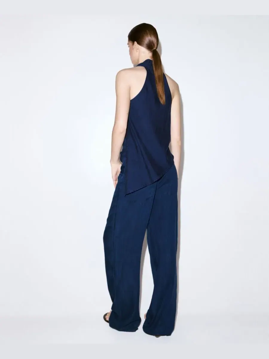 Джинсовые брюки с поясом-бантом Bow And Belt Denim Jeans MANGO — изображение 3 из 6, синий