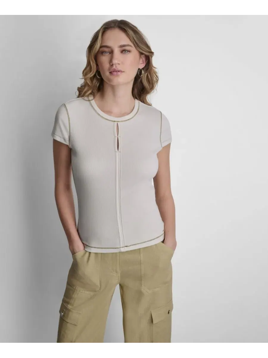 Топ DKNY с контрастной строчкой
