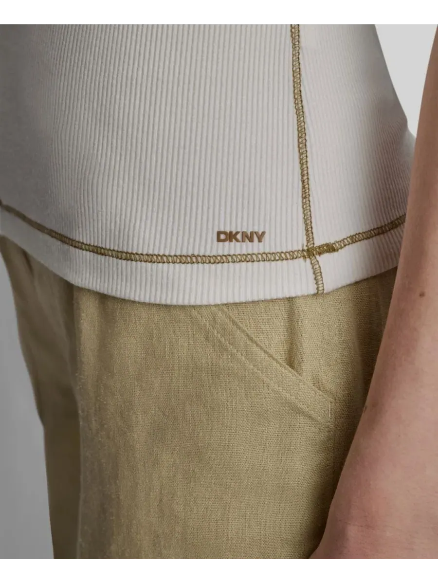 Топ DKNY с контрастной строчкой — изображение 5 из 7, кокос