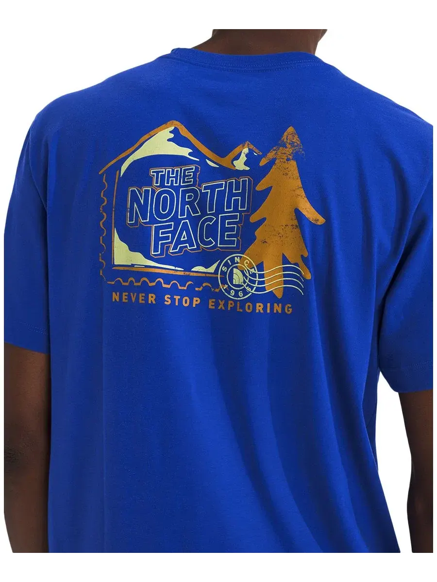 Футболка с принтом Mountain Stamps The North Face — изображение 3 из 3, синий