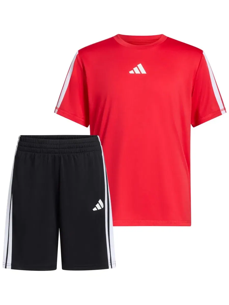 Комплект футболки с шортами, с принтом adidas