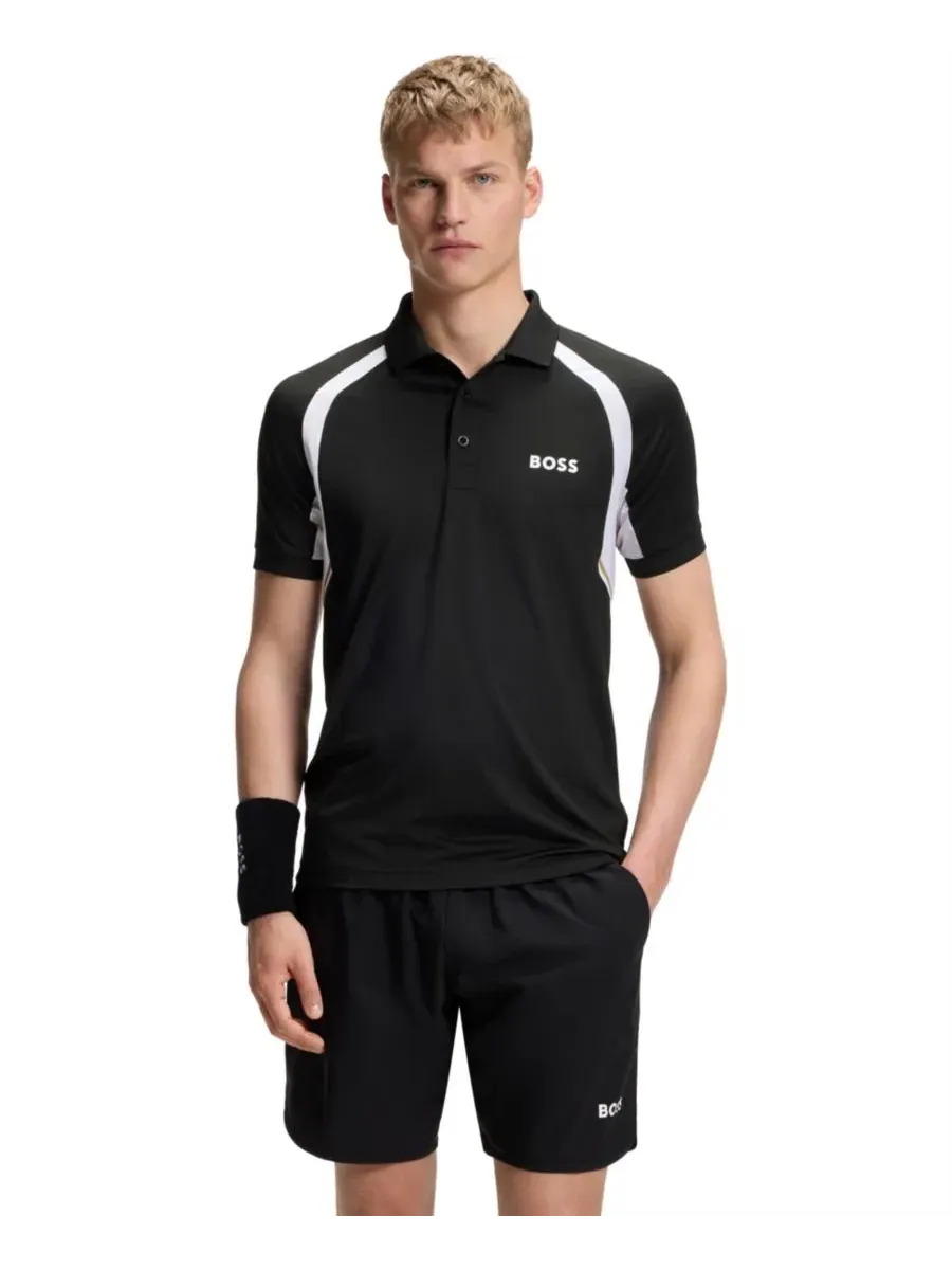 Поло с коротким рукавом и логотипом, модель Active Quick-Dry Stretch Slim-Fit Hugo Boss