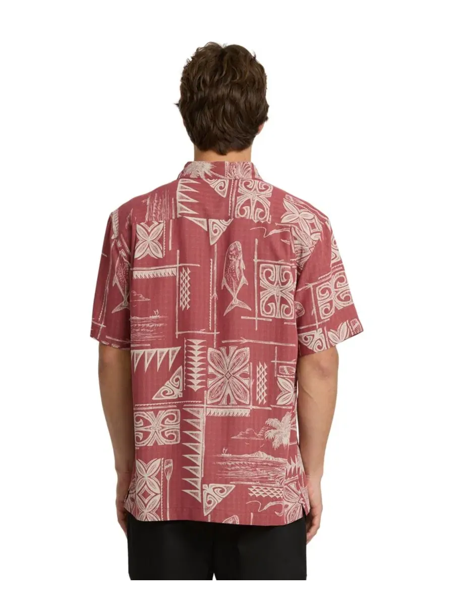 Мужская рубашка с коротким рукавом из модала, модель Waterman Quiksilver Waterman — изображение 3 из 3, красный