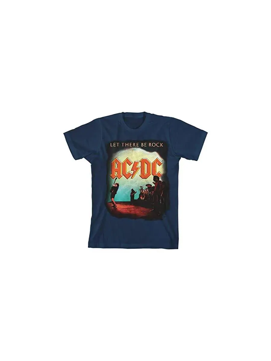 Футболка с коротким рукавом Boys Let There Be Rock, темно-синяя, размер S Ac/Dc — изображение 3 из 7, синий