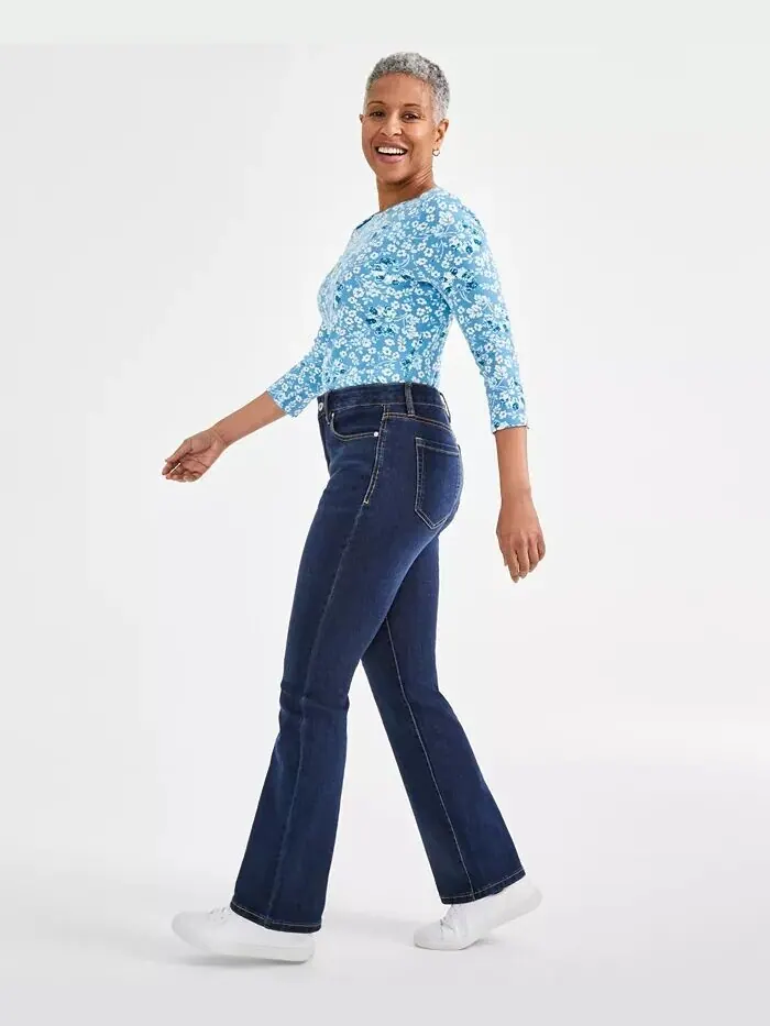 Джинсы Bootcut Petite со средней посадкой и пышной юбкой Style & Co — изображение 4 из 4