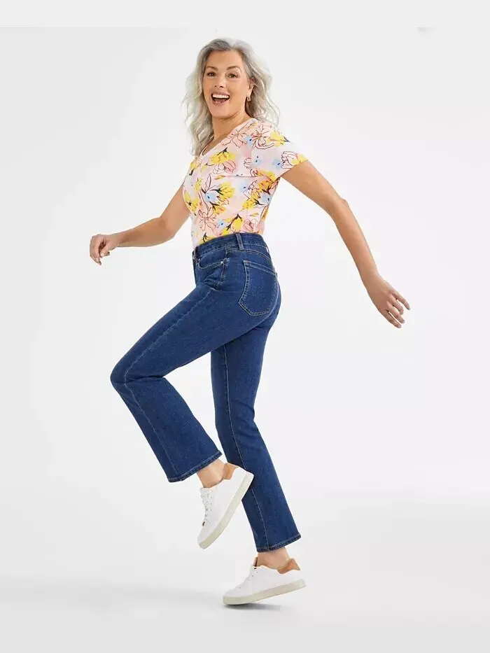 Джинсы Bootcut Petite со средней посадкой и пышной юбкой Style & Co — изображение 4 из 4