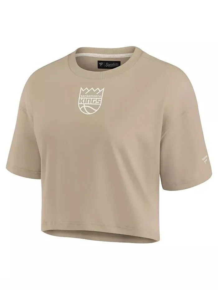 Женская укороченная футболка свободного кроя цвета хаки Sacramento Kings Elements Super Soft Boxy — изображение 2 из 3