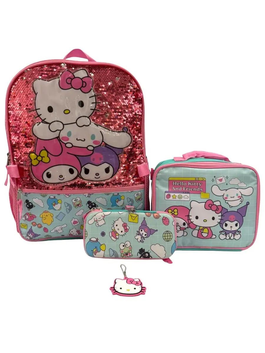 Детский набор рюкзака Hello Kitty с ланч-боксом и пеналом Accessory Innovations — красный