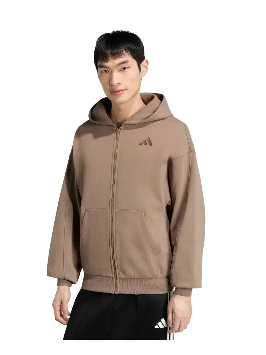 Куртка-худи с капюшоном и полной застежкой-молнией, с логотипом adidas