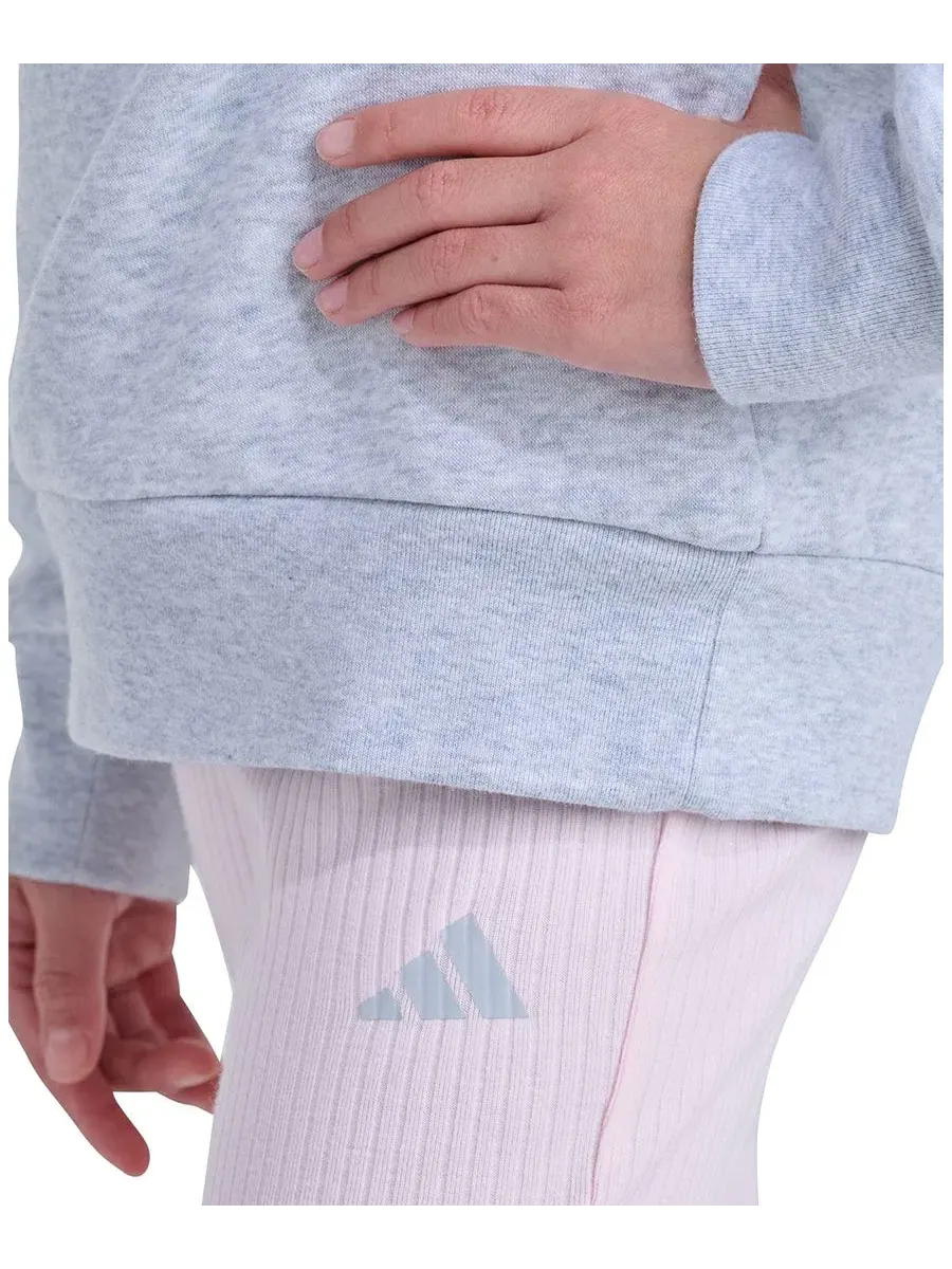 Детский комплект из лонгслива и брюк с принтом adidas — изображение 4 из 5, светлый серый