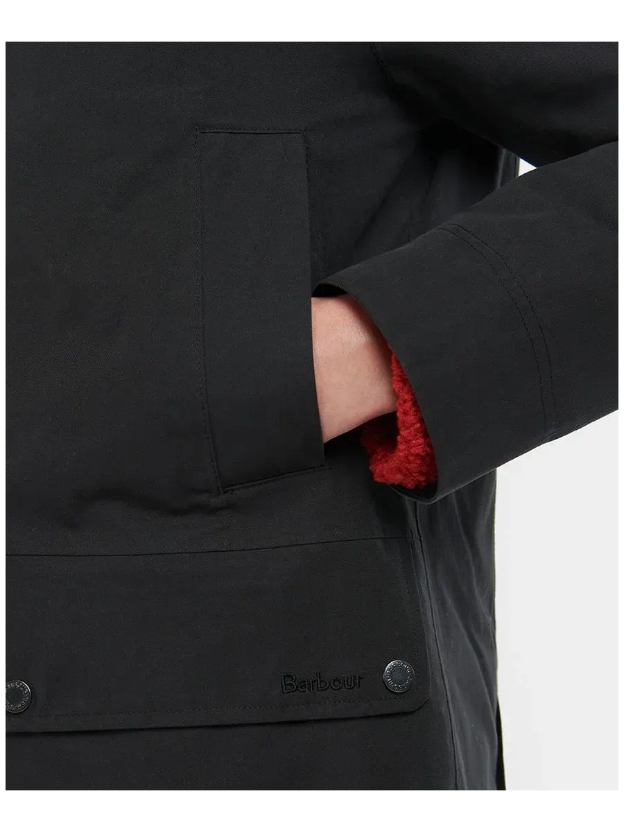Женское пальто с капюшоном Beadnell Hooded Tartan-Lined Barbour — изображение 5 из 5, черный
