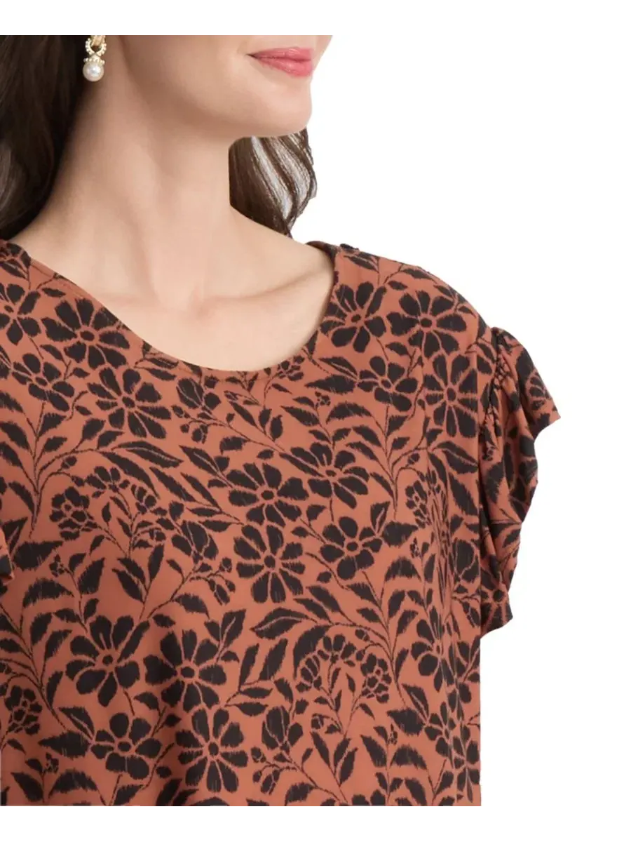 Блуза с летящим рукавом Flutter-Sleeve Top Jones New York, Sspice — изображение 4 из 5