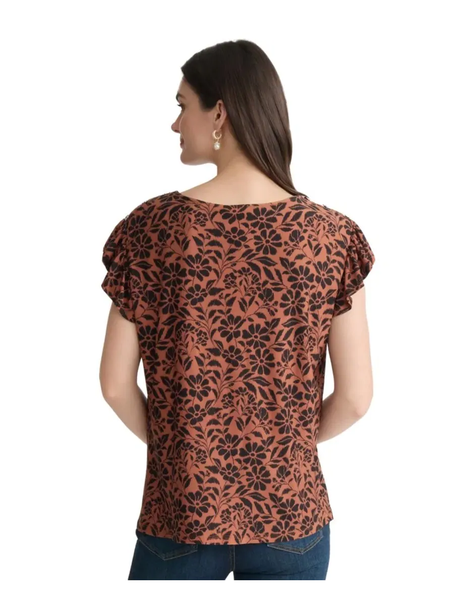 Блуза с летящим рукавом Flutter-Sleeve Top Jones New York, Sspice — изображение 5 из 5