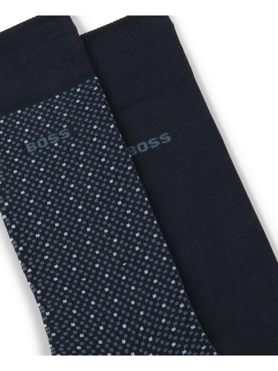 Мужские носки с кубическим узором, 2 шт Hugo Boss — изображение 2 из 3, темно-синий