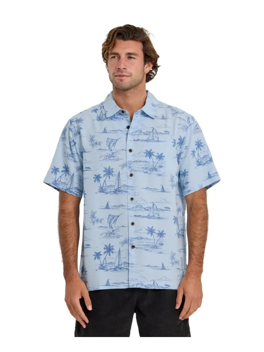 Quiksilver Waterman Мужская рубашка с коротким рукавом Quiksilver Sail Away