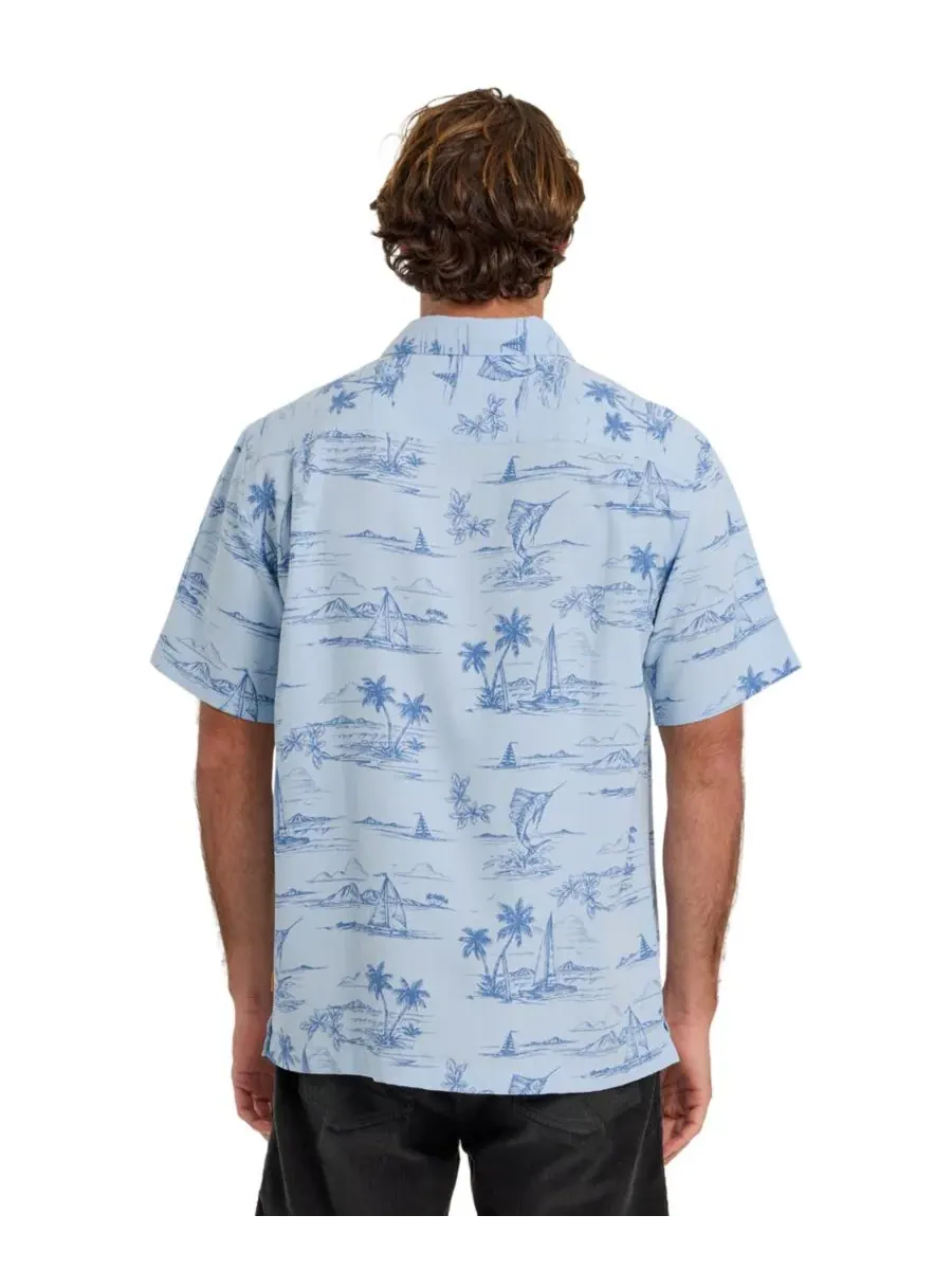 Quiksilver Waterman Мужская рубашка с коротким рукавом Quiksilver Sail Away — изображение 3 из 3, голубой