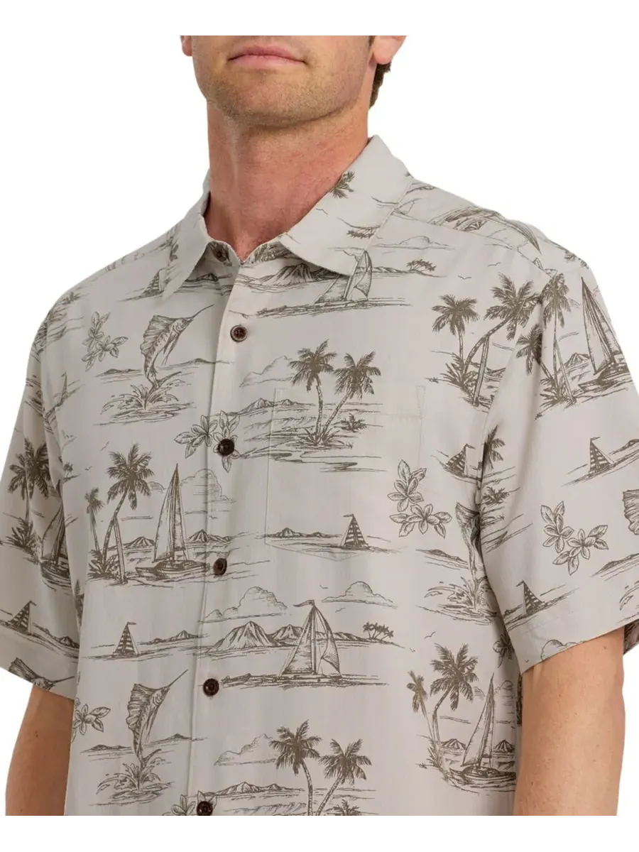 Quiksilver Waterman Мужская рубашка с коротким рукавом Quiksilver Sail Away — изображение 2 из 3, лунный свет