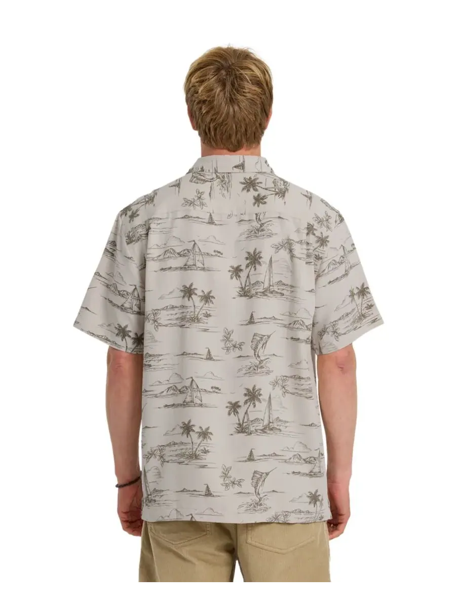 Quiksilver Waterman Мужская рубашка с коротким рукавом Quiksilver Sail Away — изображение 3 из 3, лунный свет