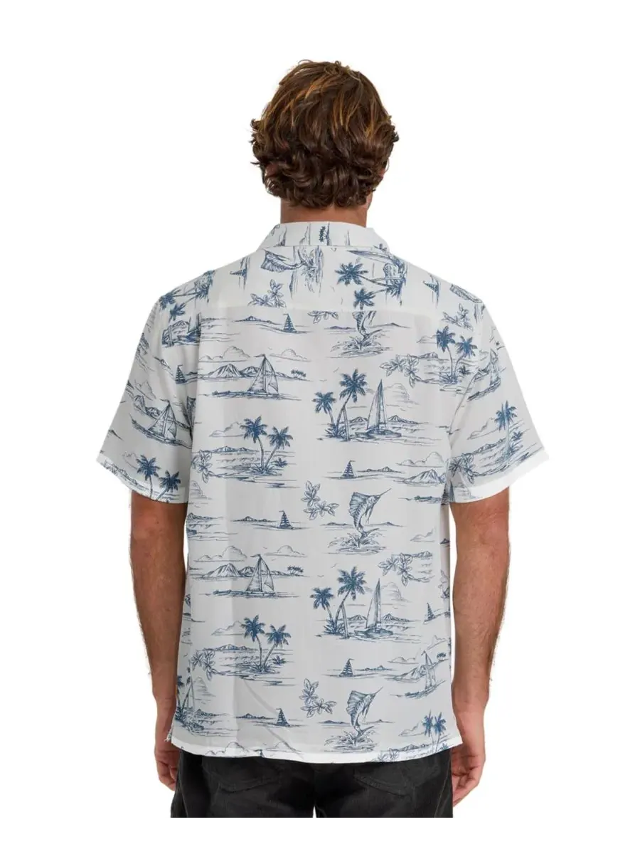Quiksilver Waterman Мужская рубашка с коротким рукавом Quiksilver Sail Away — изображение 3 из 3, джинсовый синий