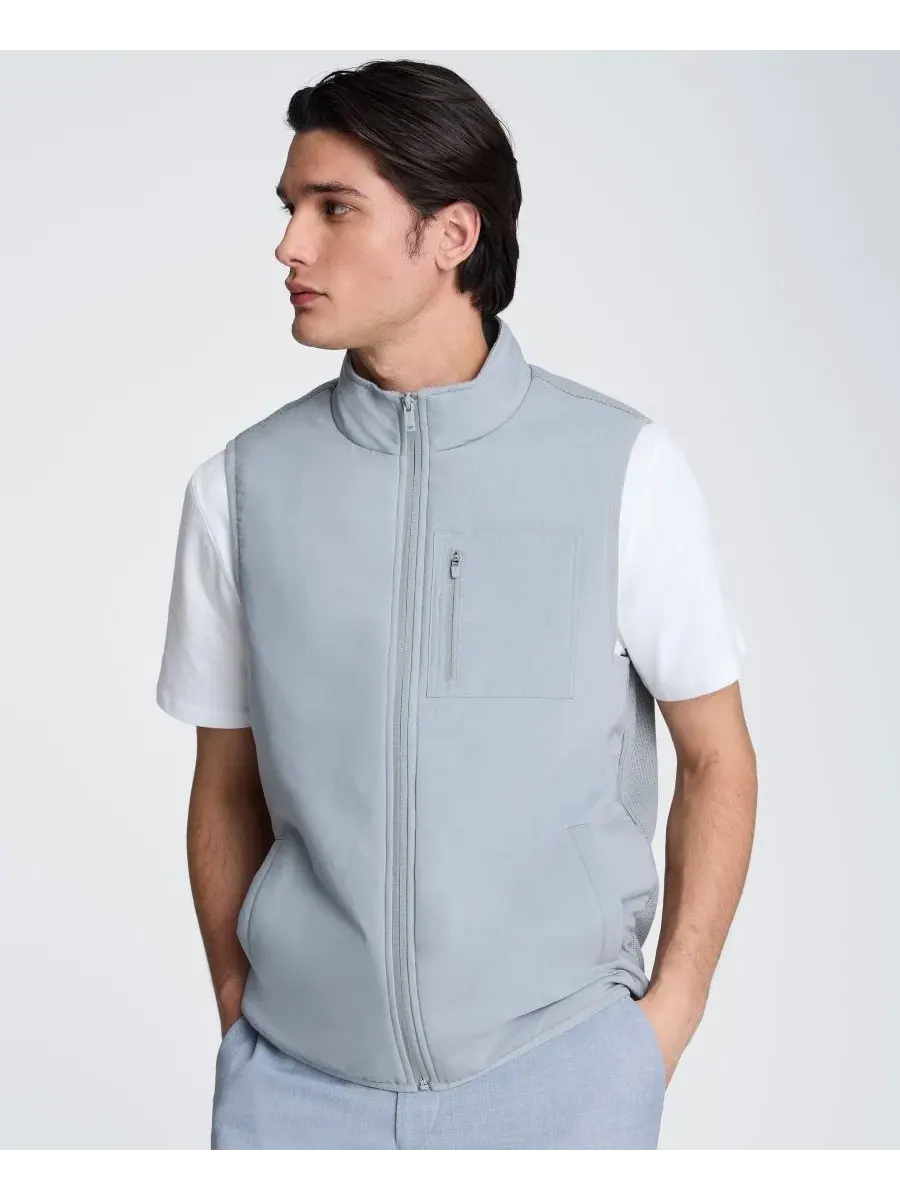 Мужской жилет, выполненный в смешанной технике Kenneth Cole — изображение 1 из 4, серый