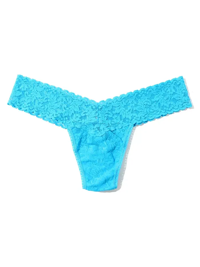 Женские фирменные кружевные стринги с низкой посадкой Hanky Panky — изображение 1 из 5, синий