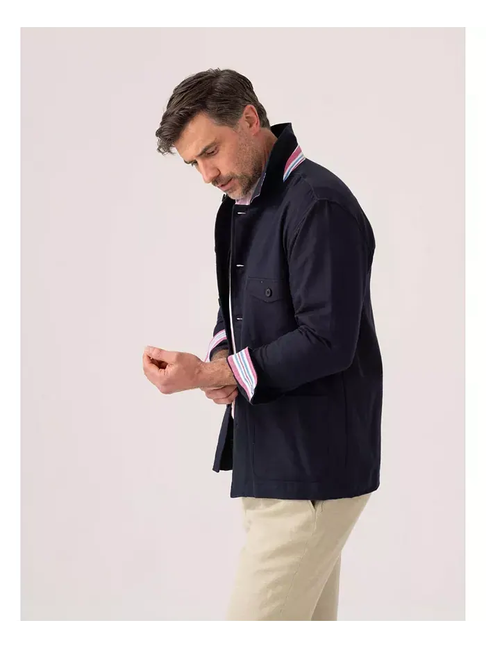 Мужская куртка-рубашка Kikoy из хлопка Koy Clothing — изображение 4 из 8, синий