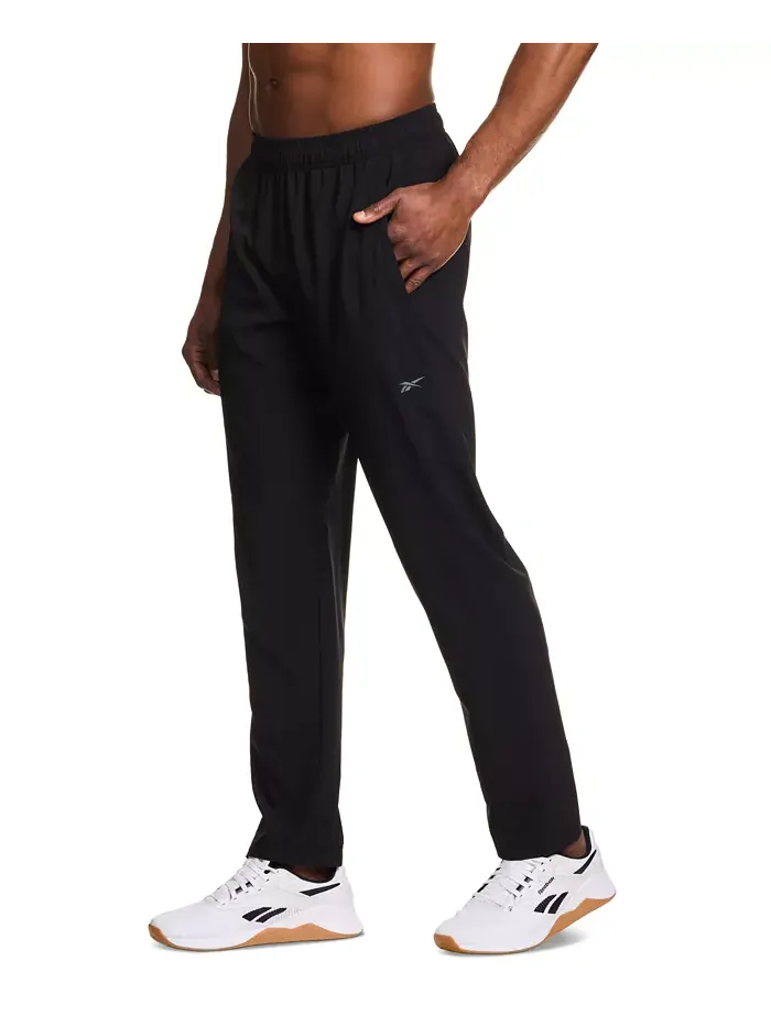 Мужские брюки Regular-Fit из ткани полотняного переплетения Reebok — изображение 3 из 4, черный