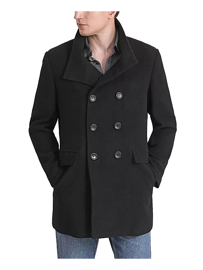 Мужское пальто-бушлат Wing Collar City из шерстяной смеси Landing Leathers