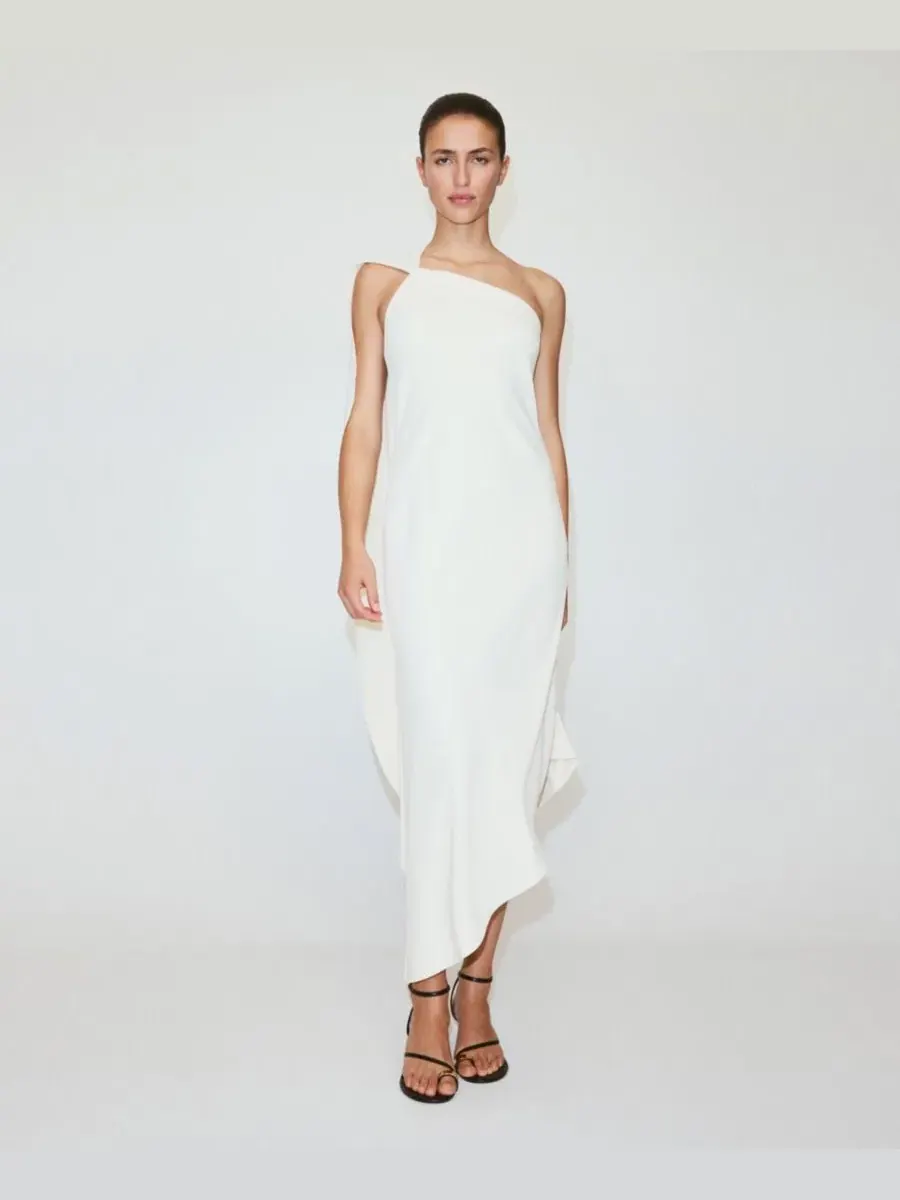 Платье асимметричное с шарфом Asymmetrical Dress With Scarf MANGO