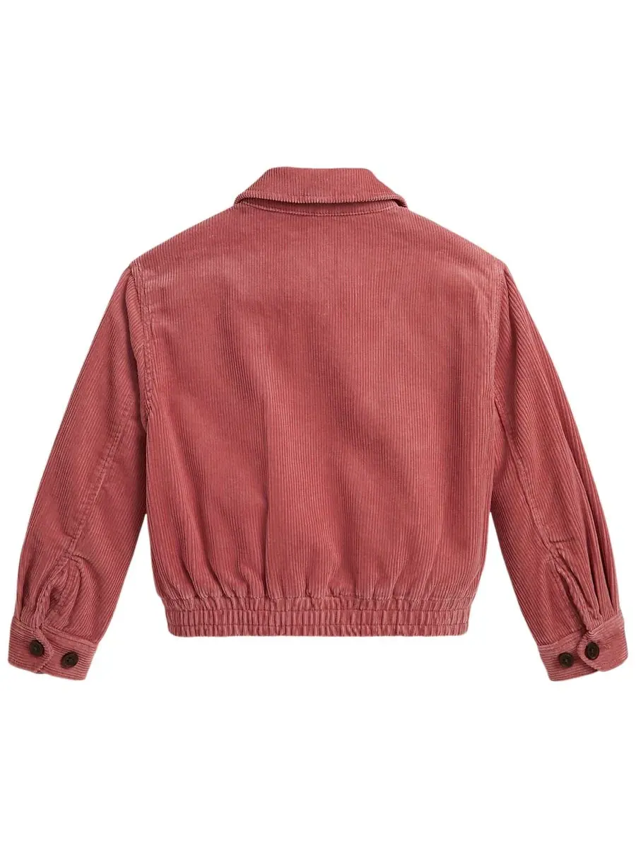 Детская куртка из вельвета на молнии Polo Ralph Lauren — изображение 4 из 5, розовый