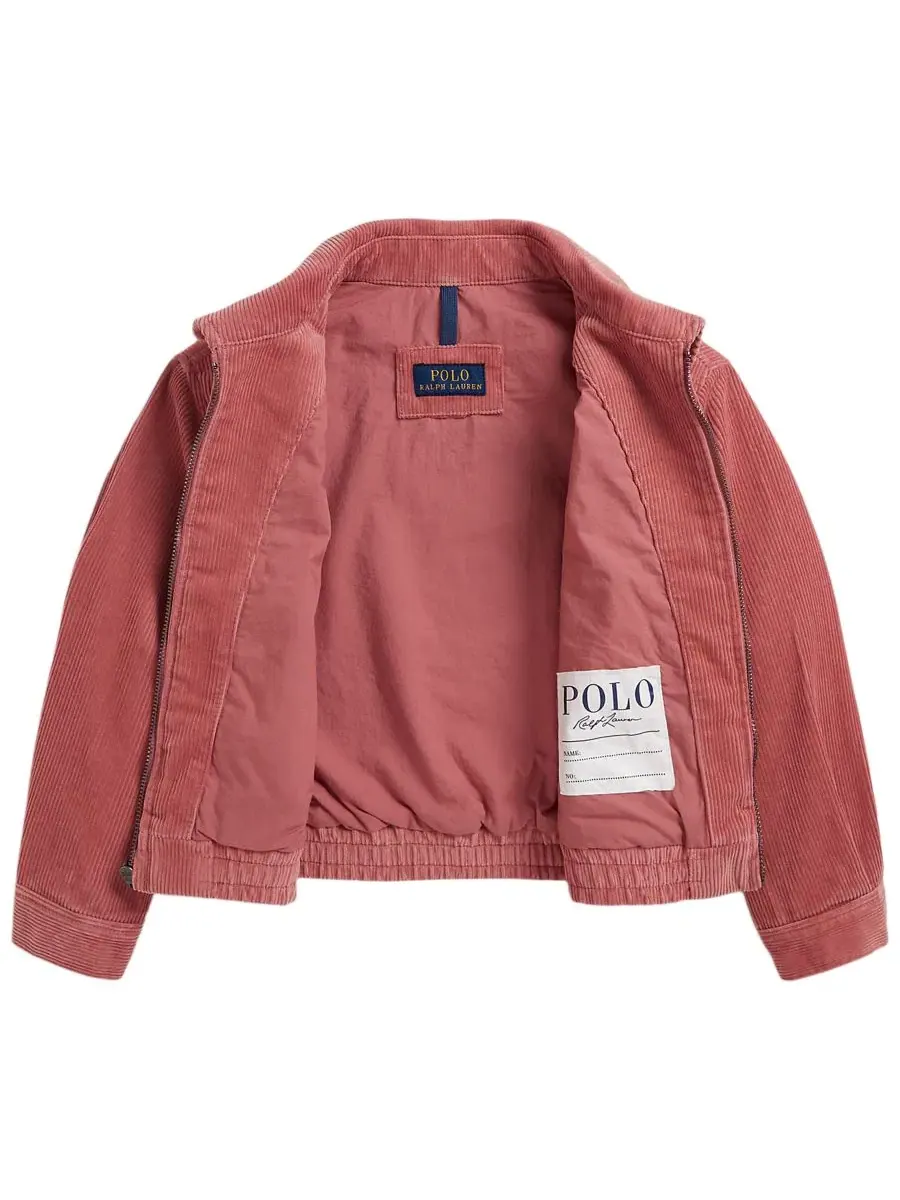 Детская куртка из вельвета на молнии Polo Ralph Lauren — изображение 5 из 5, розовый