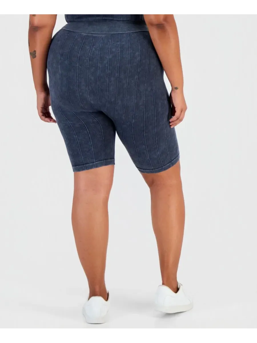 Шорты бесшовные с широкой резинкой Trendy Plus Seamless Ribbed Pull-On Shorts FULL CIRCLE TRENDS — изображение 3 из 4, черный
