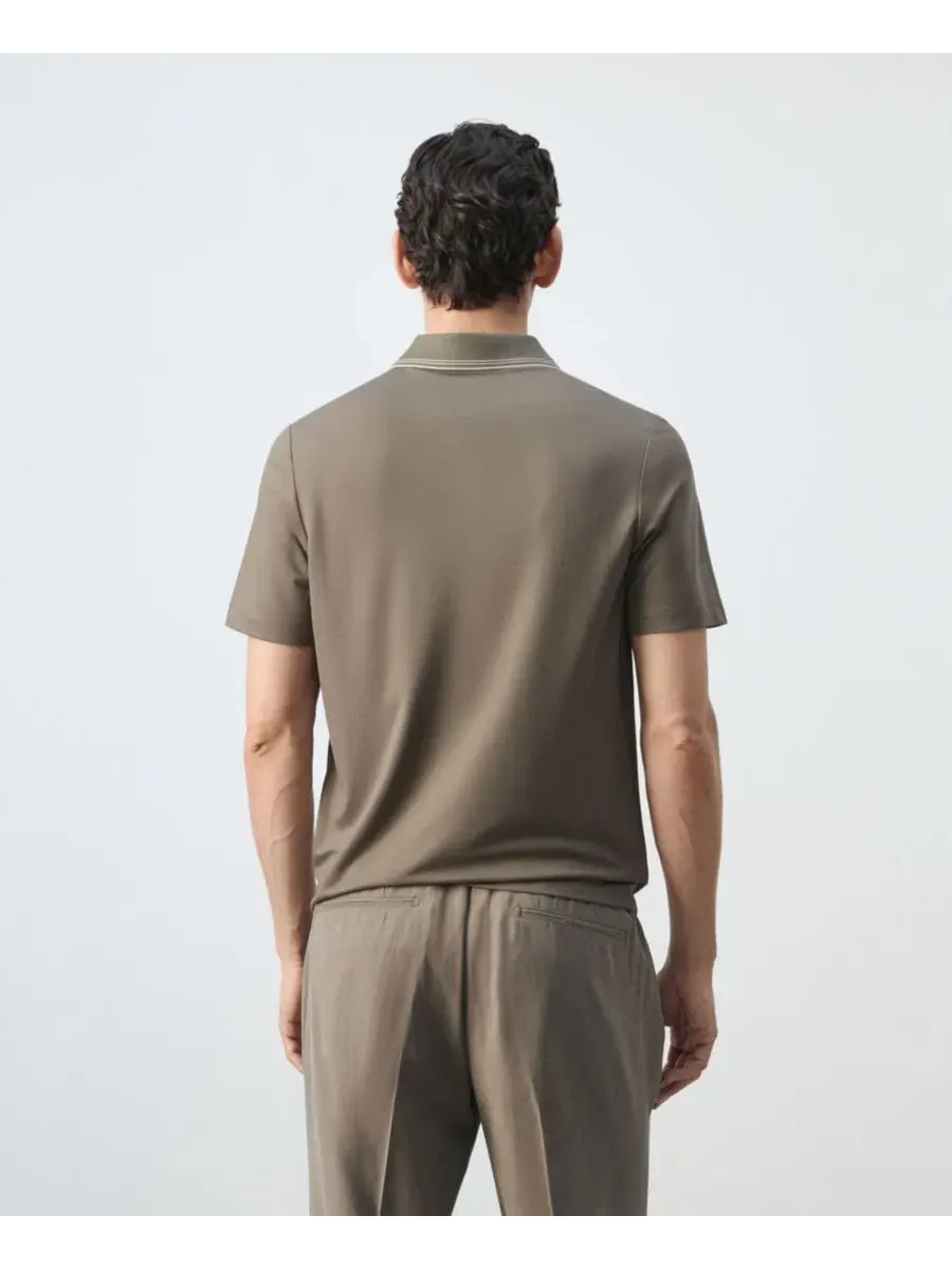 Поло с коротким рукавом Slim Fit, Mango — изображение 3 из 6, коричневый