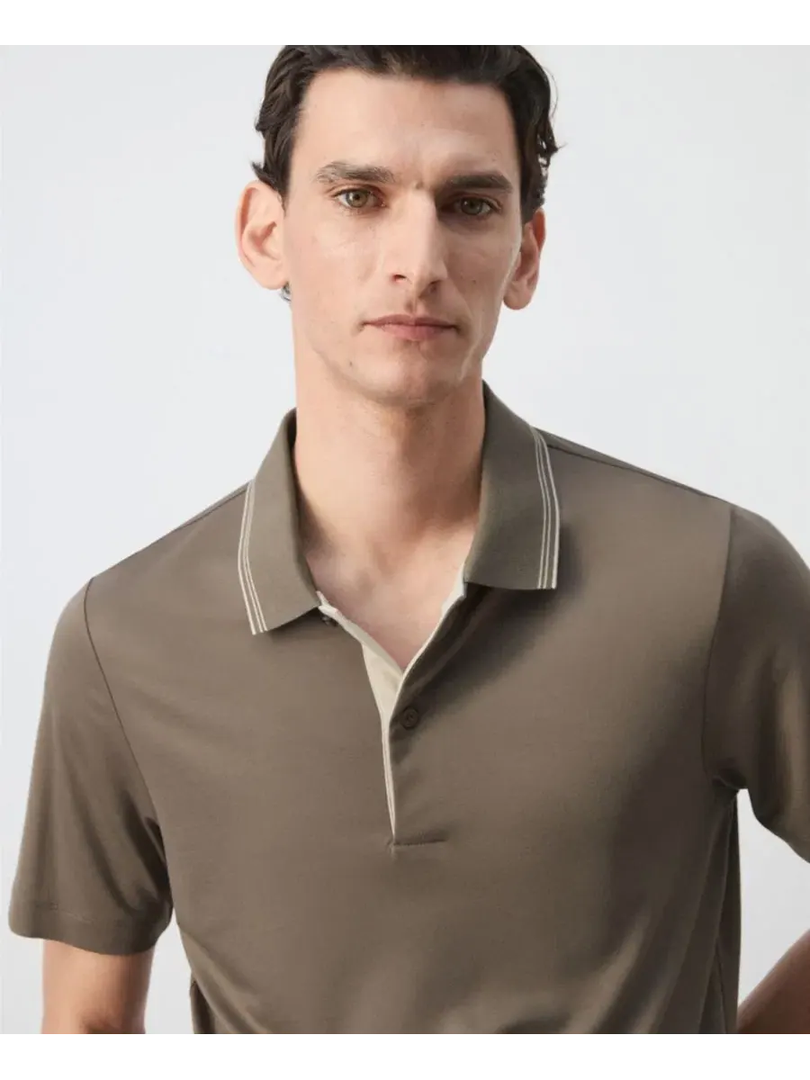 Поло с коротким рукавом Slim Fit, Mango — изображение 4 из 6, коричневый