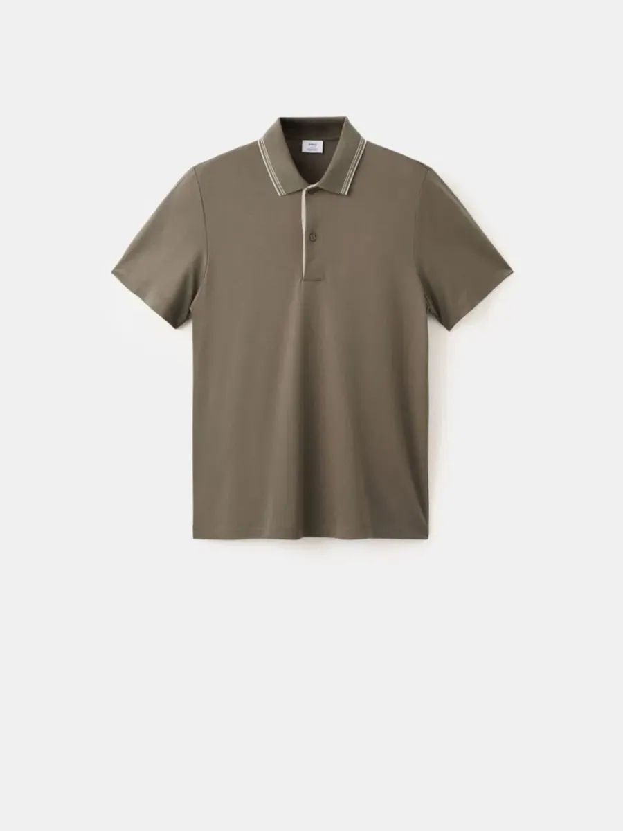 Поло с коротким рукавом Slim Fit, Mango — изображение 5 из 6, коричневый