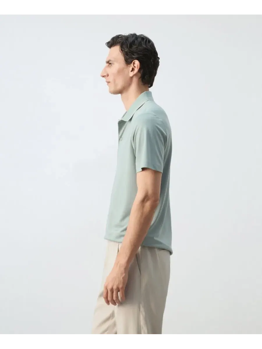 Мужское поло slim fit с коротким рукавом, Mango — изображение 6 из 6, зеленый