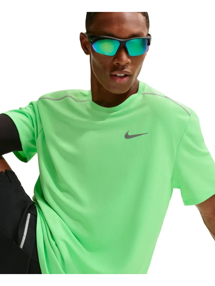 Беговая футболка Nike Miler Dri-FIT — изображение 4 из 6, зеленый/серебристый