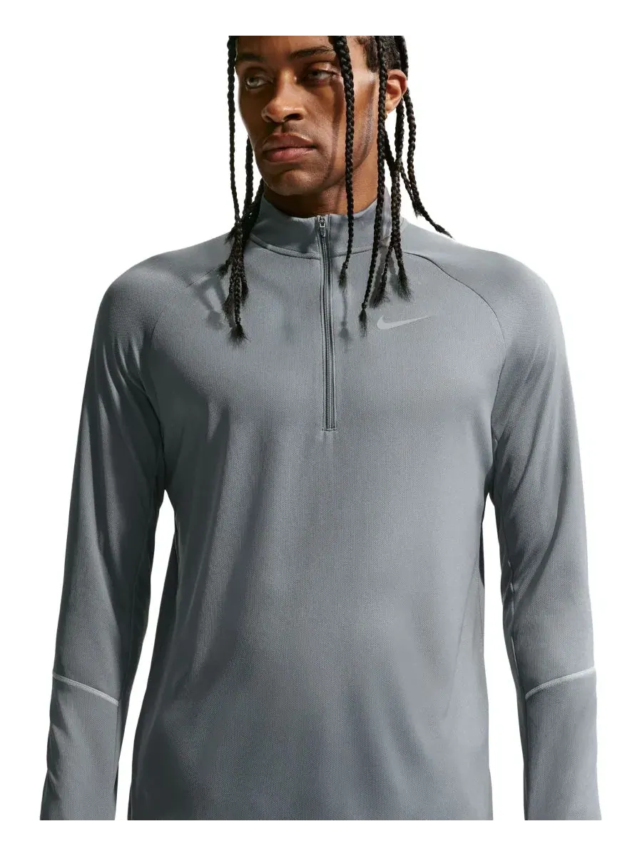Футболка беговая с длинным рукавом Miler Dri-FIT Nike — изображение 2 из 4, серый/серый/серебристый