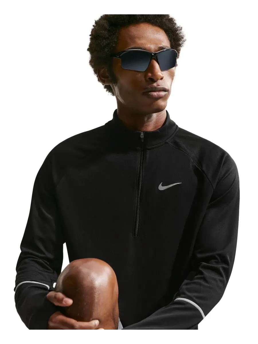 Футболка для бега с длинным рукавом Miler Dri-FIT Nike — изображение 3 из 5, черный/серебристый