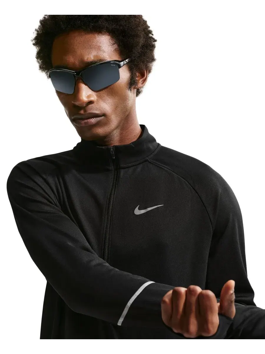 Футболка для бега с длинным рукавом Miler Dri-FIT Nike — изображение 4 из 5, черный/серебристый