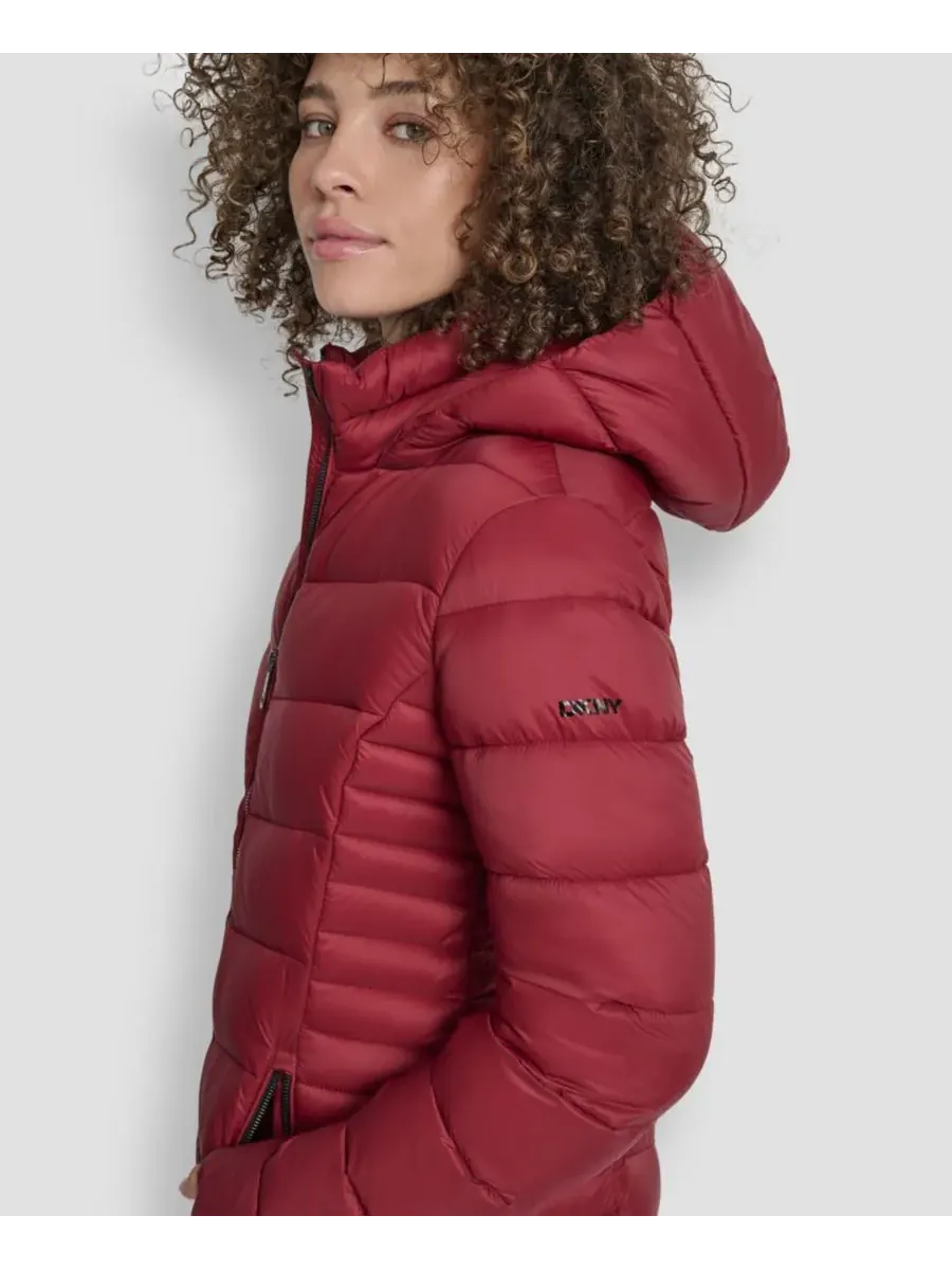 Женское длинное пальто на молнии спереди DKNY, Tibetn — изображение 4 из 7