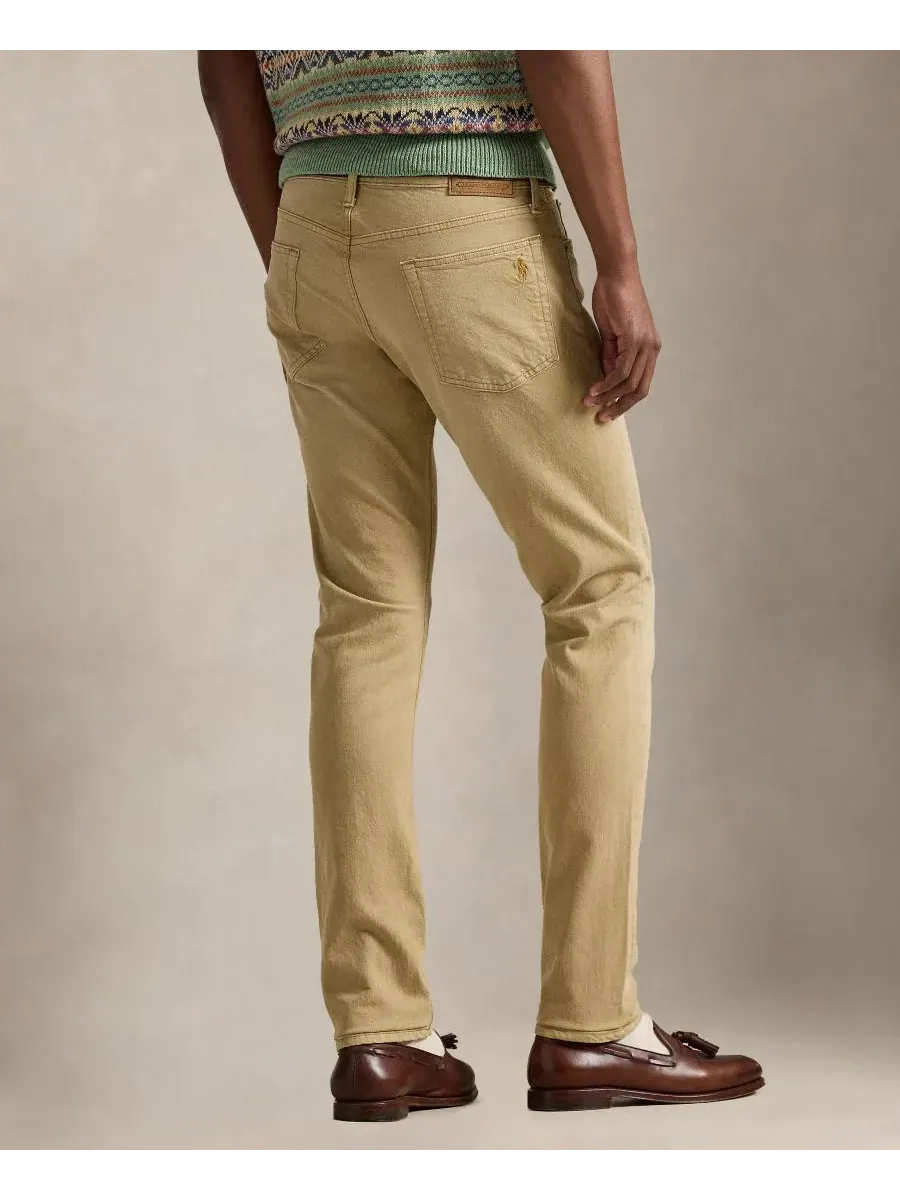 Мужские джинсы Sullivan Zip-Fly Denim Polo Ralph Lauren, хаки hill — изображение 4 из 6, зеленый