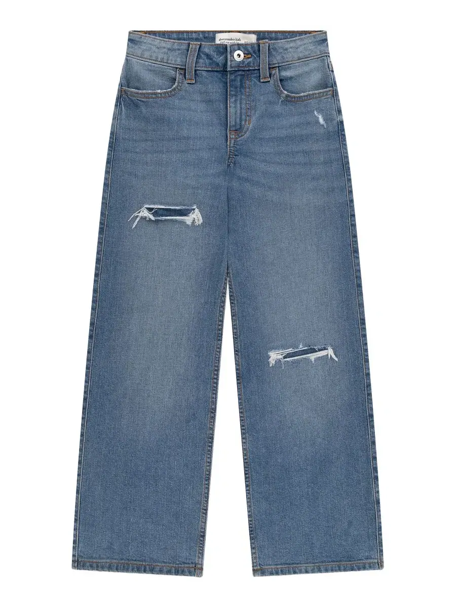 Джинсы с высокой посадкой, с потертостями abercrombie kids
