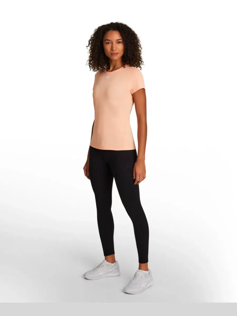 Женская футболка с круглым вырезом и меланжевым рисунком Reebok, Future Peach Heather Dark Dye — изображение 2 из 6