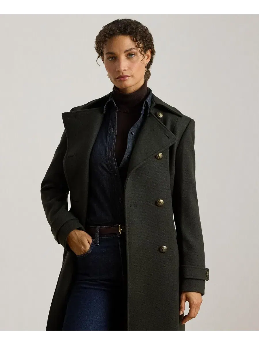Пальто двубортное с воротником Lauren Ralph Lauren