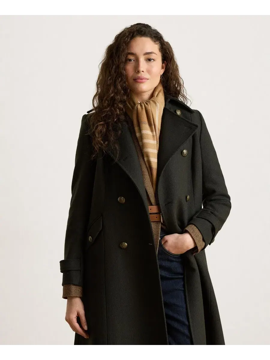 Пальто двубортное с воротником Lauren Ralph Lauren — изображение 3 из 9, мох