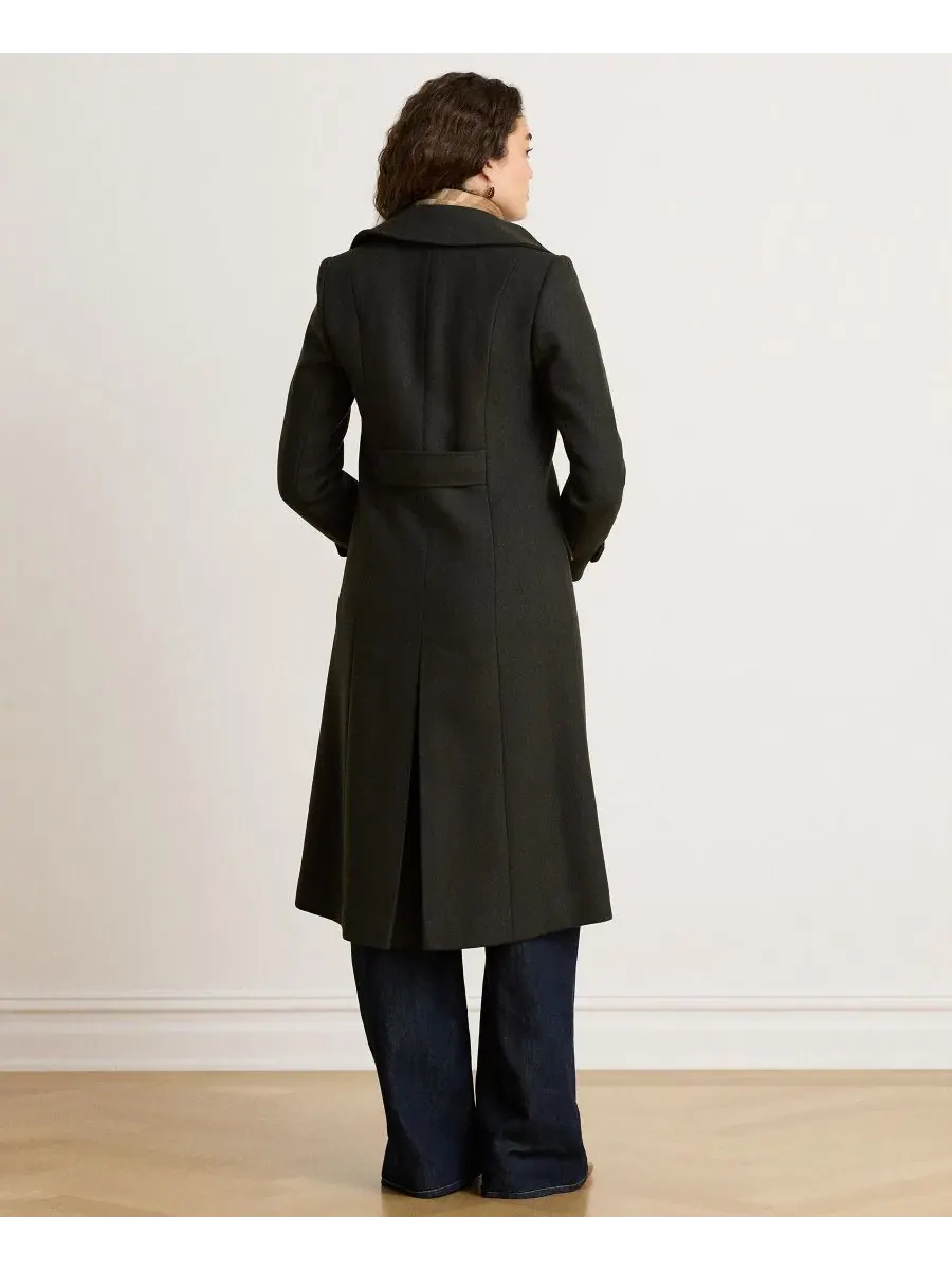 Пальто двубортное с воротником Lauren Ralph Lauren — изображение 4 из 9, мох